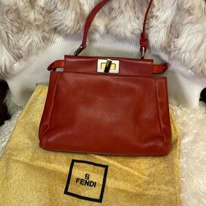 COPY - FENDI Micro Peekaboo red Leather Handbag Mini